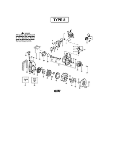 Crankcase/Cylinder/Crankshaft Diagram and Parts List for BV1800 Type 3 Weed Eater Leaf Blower / Vacuum